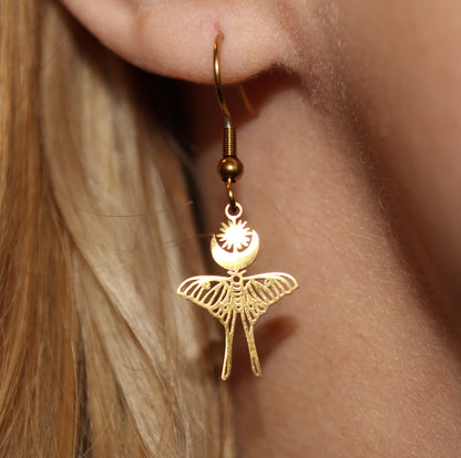 Lunar Moth Earrings