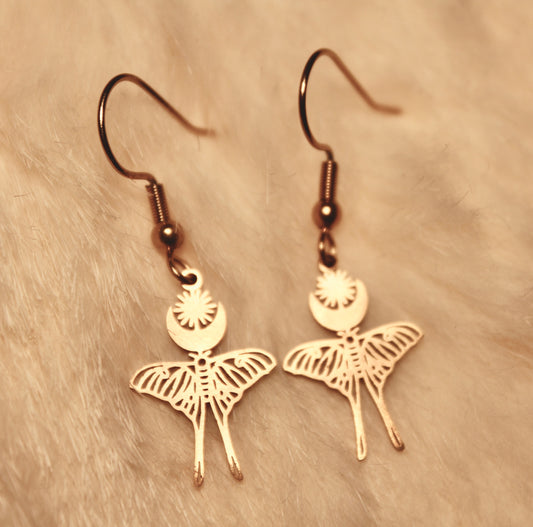 Lunar Moth Earrings