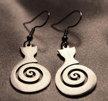 Spiral Kitty Earrings