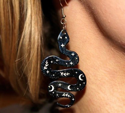 Snake Moon Earrings