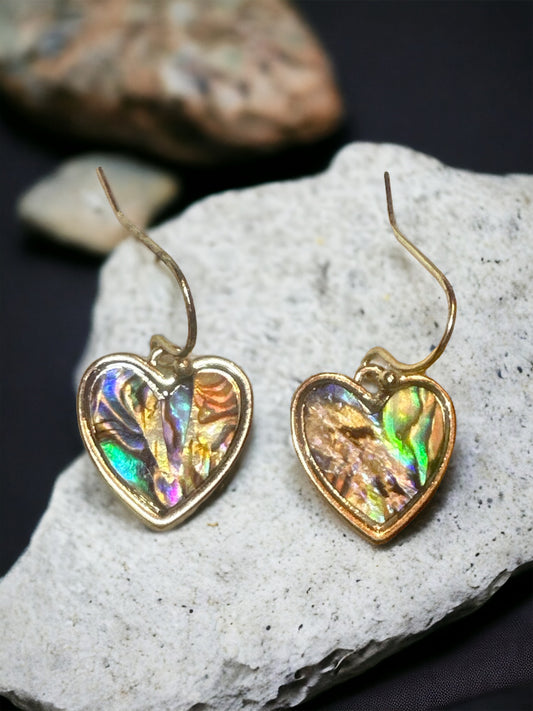 Abalone Shell Heart Earrings